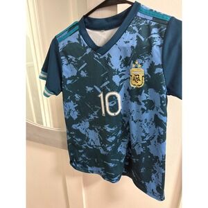 Argentina Soccer Jersey Messi 10 Kid Blue Marble AFA National Team Shirt Size 26